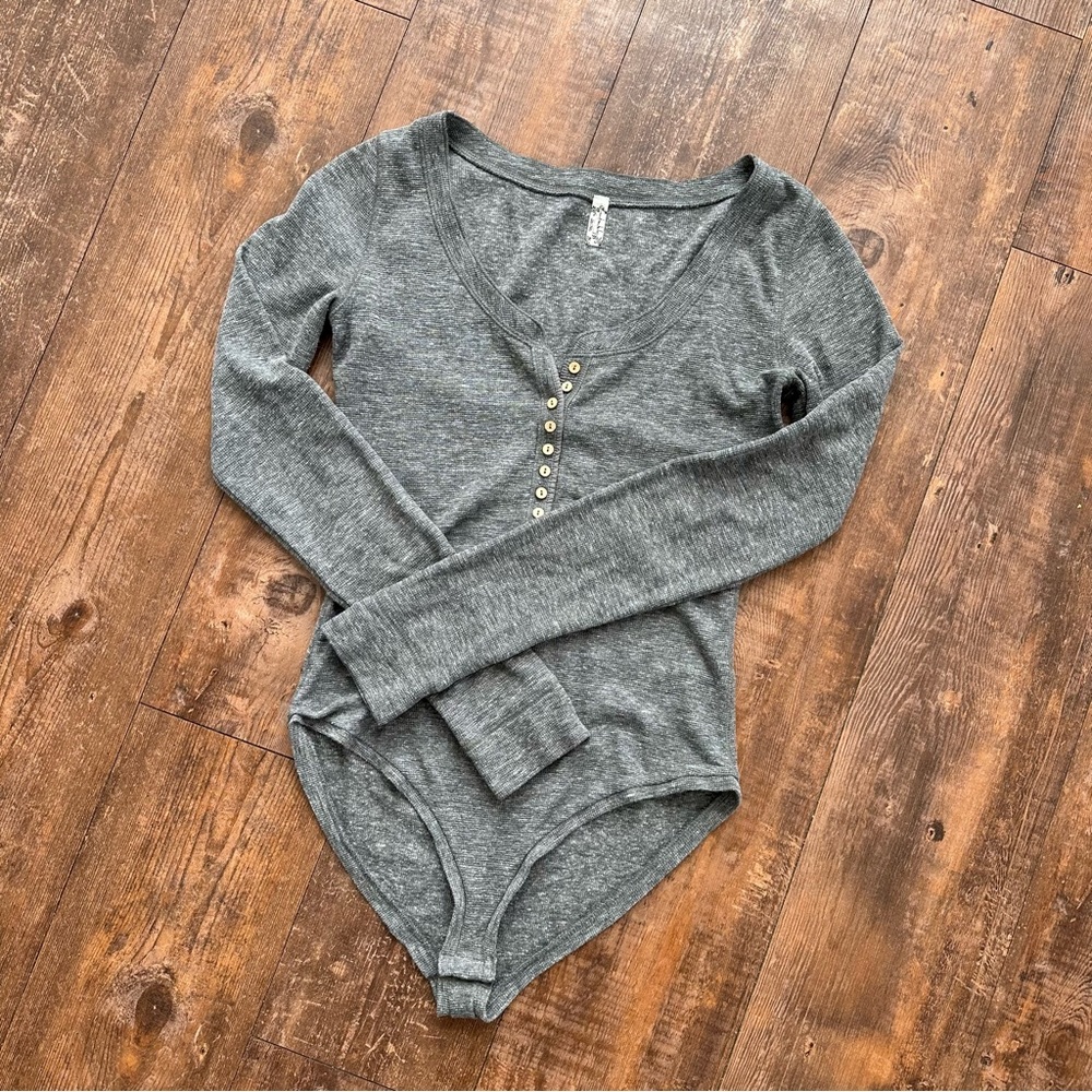 Free People Button-Down Bodysuit
